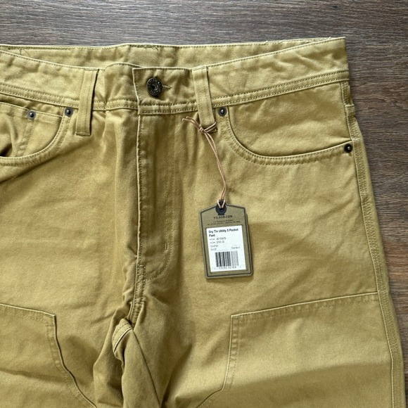 FILSON DRY TIN CLOTH UTILITY 5 POCKET PANTS GOLD TAN 32X32 NWT - Picture 3 of 8
